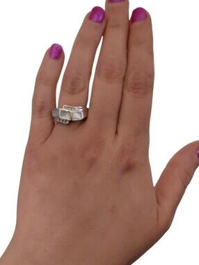 Lia Sophia Mother of Pearl Bypass Ring - Size 6.5